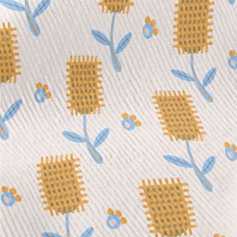 Autumn Yellow Flowers Standard Corduroy