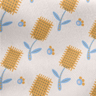 Autumn Yellow Flowers Jersey Backed Fleece