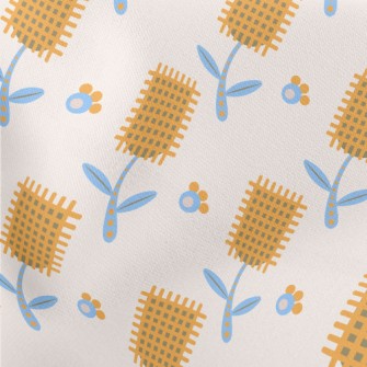 Autumn Yellow Flowers Lightweight Cotton Poplin