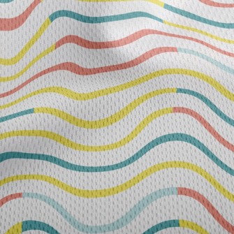 Gentle Zigzag Waves Athletic Mesh Flat Back