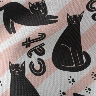 Lazy Posture Black Cat Waterproof Canvas