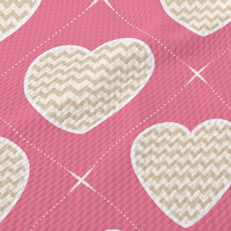 Zigzag Pattern Heart Birdseye Piqué