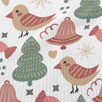 Cute Bird And Candy Birdseye Piqué