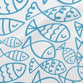 Fish Swarm Birdseye Piqué