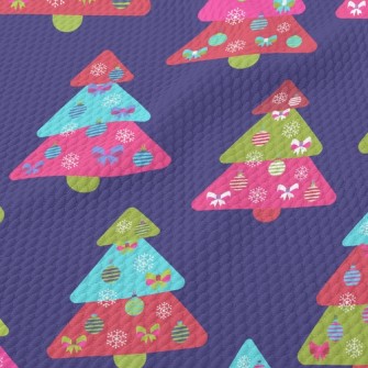 Colorful Christmas Tree Birdseye Piqué