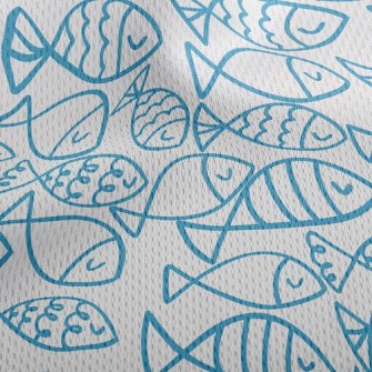 Fish Swarm Athletic Mesh Flat Back