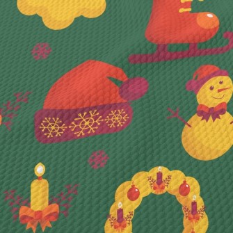 Christmas Candlelight Toys Birdseye Piqué