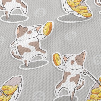 Dancing Coin Cat Birdseye Piqué