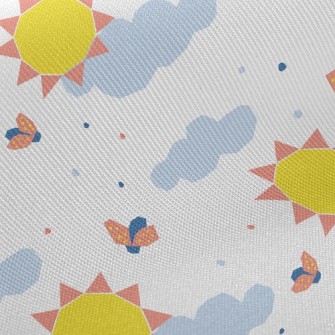 Geometric Sun Clouds Twill