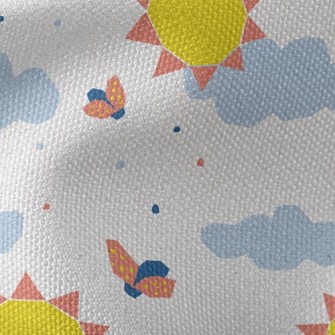 Geometric Sun Clouds Waterproof Canvas