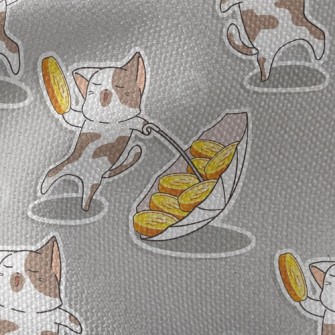 Dancing Coin Cat Waterproof Canvas