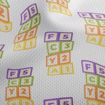Block Numbers English Athletic Mesh Flat Back
