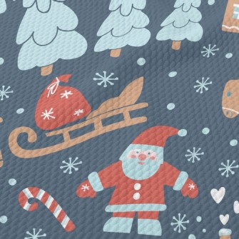 Santa Claus Delivering Gifts Birdseye Piqué