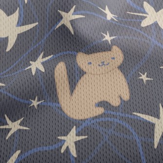 Cute Star Cat Athletic Mesh Flat Back