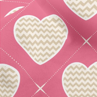 Zigzag Pattern Heart Micro Fleece