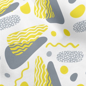 Wavy Geometric Color Blocks Micro Fleece