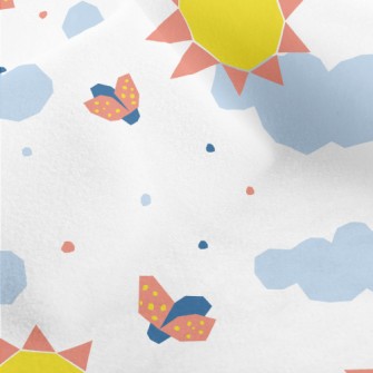 Geometric Sun Clouds Micro Fleece