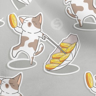 Dancing Coin Cat Micro Fleece