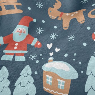 Santa Claus Delivering Gifts Minky