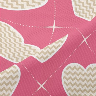 Zigzag Pattern Heart Piqué