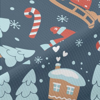 Santa Claus Delivering Gifts Piqué