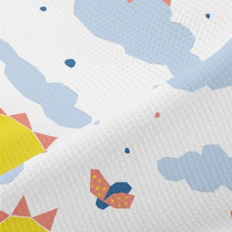 Geometric Sun Clouds Piqué