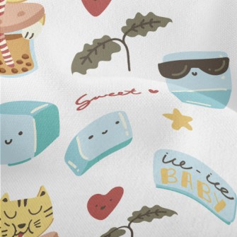 Cats Love To Drink Ice Milk Lightweight Performance Linen