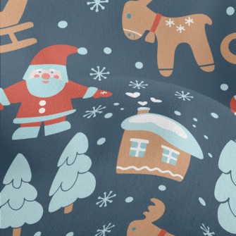 Santa Claus Delivering Gifts Lightweight Performance Linen