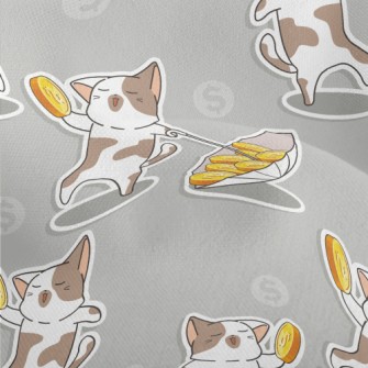 Dancing Coin Cat Lightweight Performance Linen
