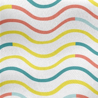 Gentle Zigzag Waves Jersey Backed Fleece