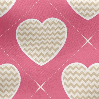 Zigzag Pattern Heart Jersey Backed Fleece