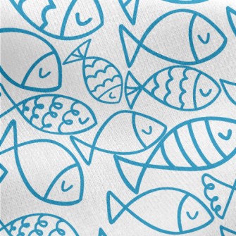 Fish Swarm Jersey Backed Fleece