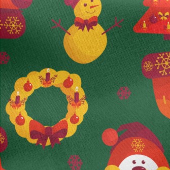 Christmas Candlelight Toys Jersey Backed Fleece