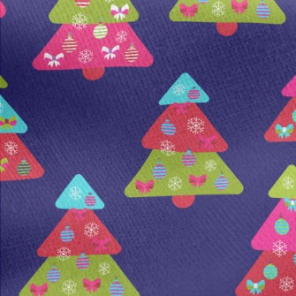 Colorful Christmas Tree Jersey Backed Fleece