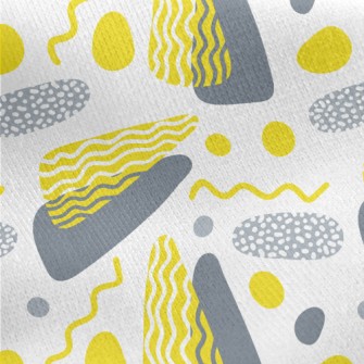 Wavy Geometric Color Blocks Jersey Backed Fleece