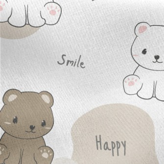 Smirking Bicolor Bear Jersey Backed Fleece