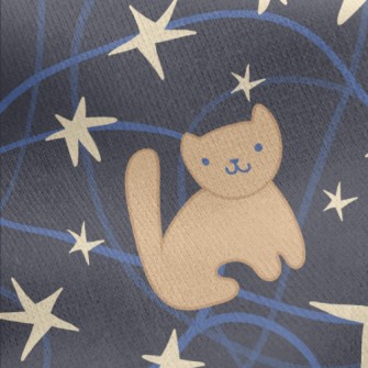 Cute Star Cat Jersey Backed Fleece