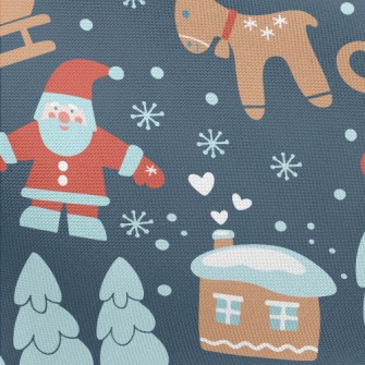 Santa Claus Delivering Gifts Pongee