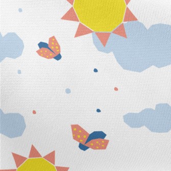 Geometric Sun Clouds Pongee