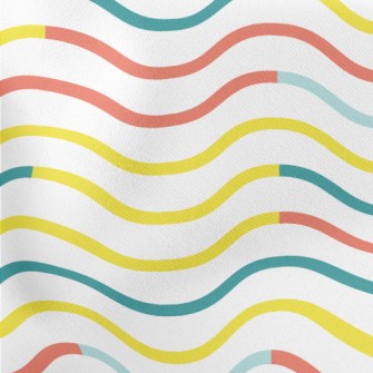 Gentle Zigzag Waves Lightweight Cotton Poplin