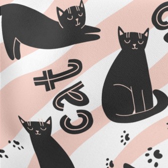 Lazy Posture Black Cat Lightweight Cotton Poplin