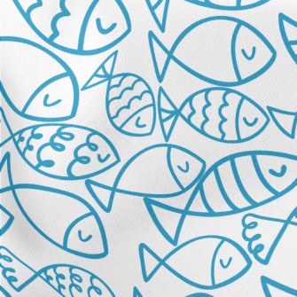 Fish Swarm Lightweight Cotton Poplin