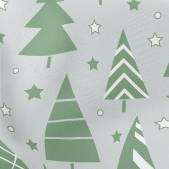 Live Star Christmas Tree Lightweight Cotton Poplin