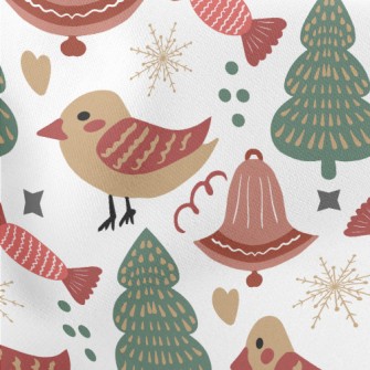 Cute Bird And Candy Lightweight Cotton Poplin