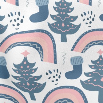 Fairy Tale Style Christmas Tre Lightweight Cotton Poplin