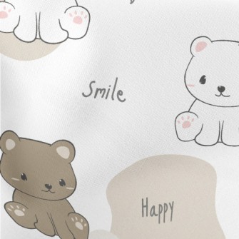 Smirking Bicolor Bear Lightweight Cotton Poplin