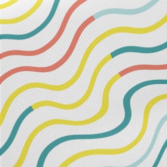Gentle Zigzag Waves Midweight Cotton Poplin