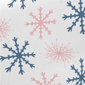 Beautiful Two-color Snowflakes Midweight Cotton Poplin