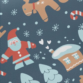 Santa Claus Delivering Gifts Midweight Cotton Poplin