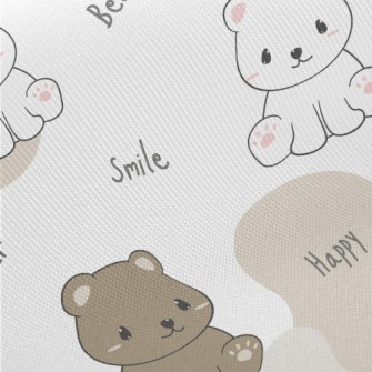Smirking Bicolor Bear Midweight Cotton Poplin
